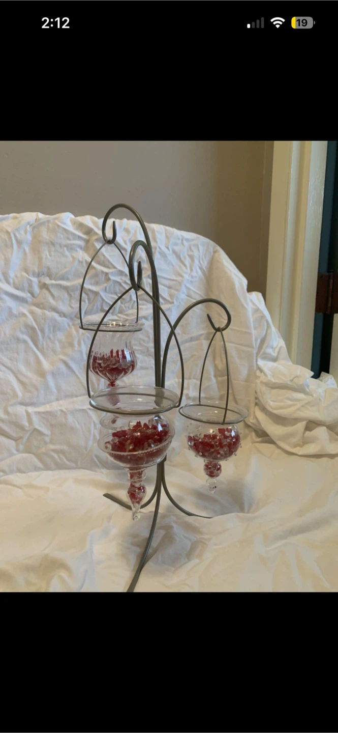 Partylite hanging ice crystals tea light holder