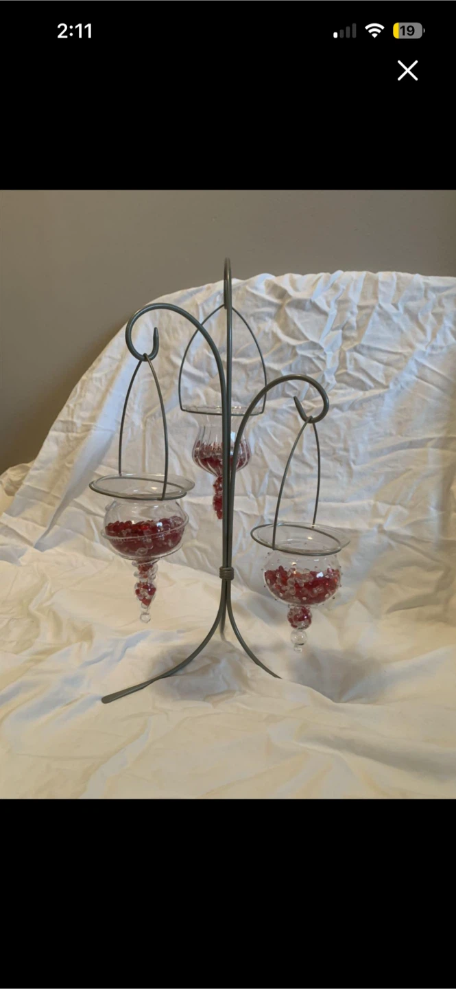 Partylite hanging ice crystals tea light holder - photo 2