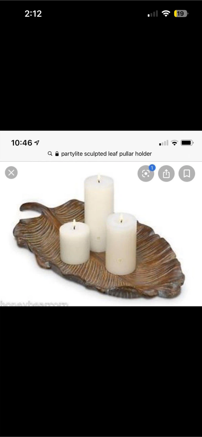 Partylite Sculpted Leaf Pillar Holder