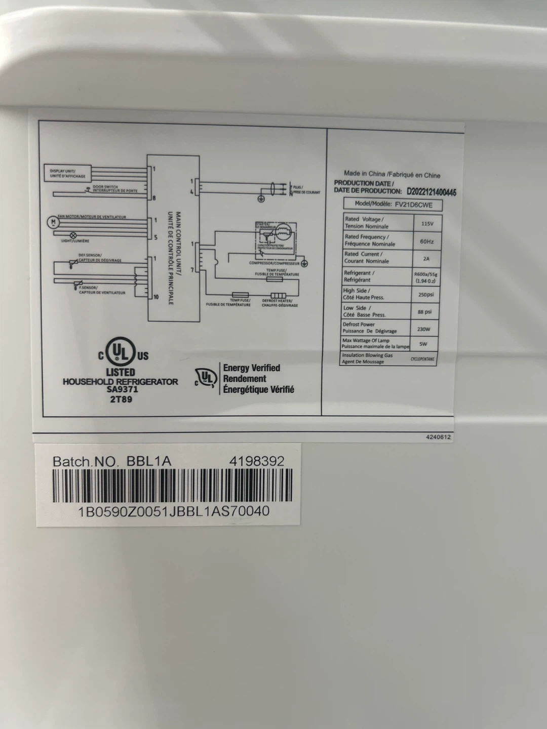 Hisense FV21D6DWE Upright Freezer - White - photo 4