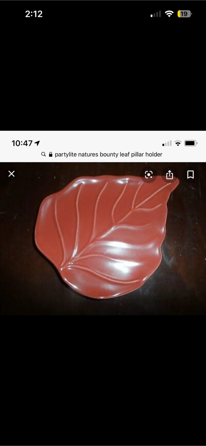 Partylite Natures Bounty Leaf Pillar Holder x2