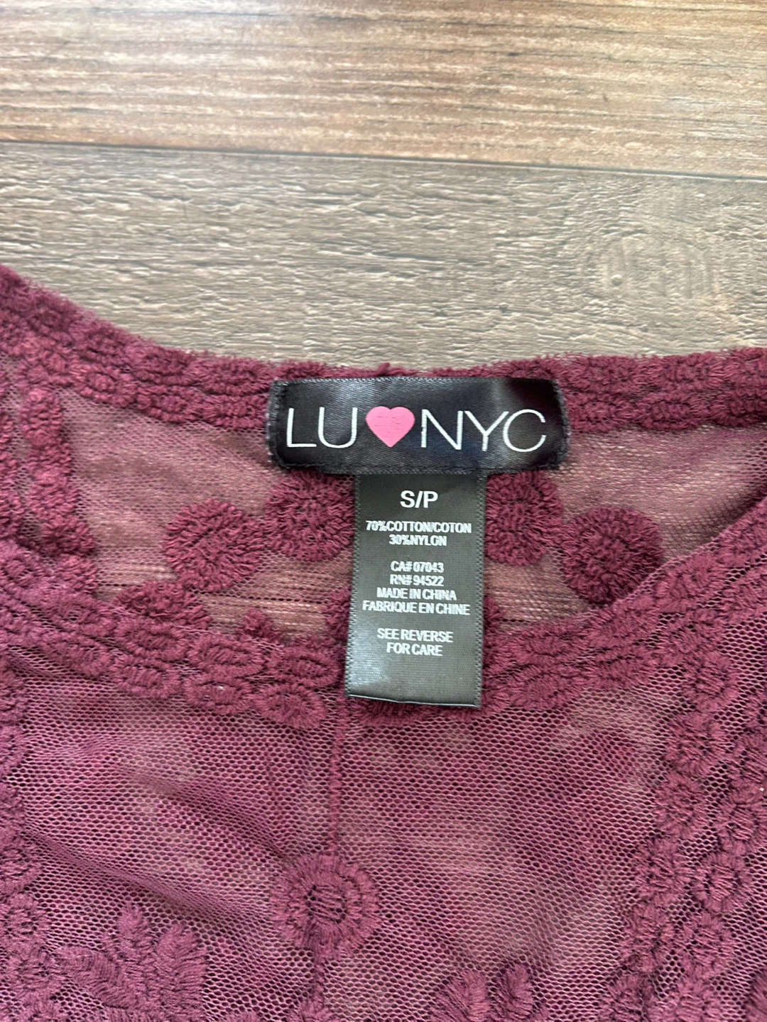 Lu NYC Lace Top - Size S/P - photo 2