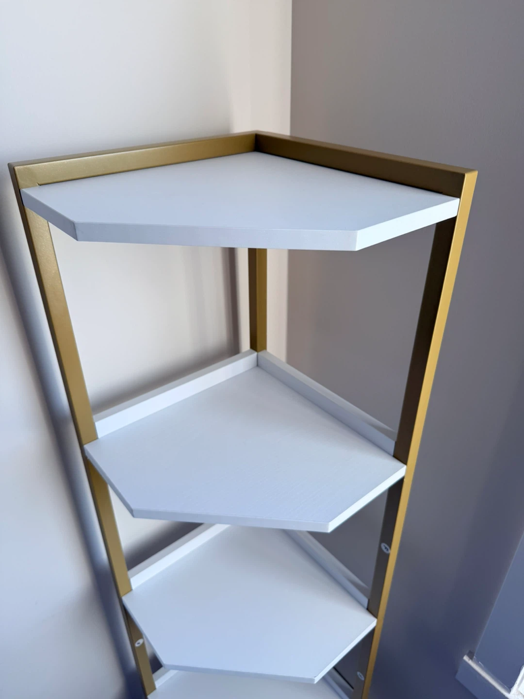 Corner Shelf Stand - Gold & White, 5-Tier - photo 3