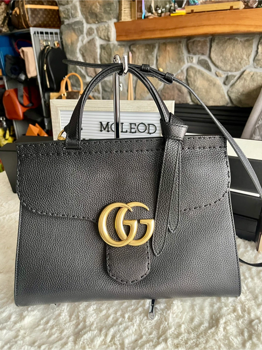 Gucci Top Handle Bag - Black Leather