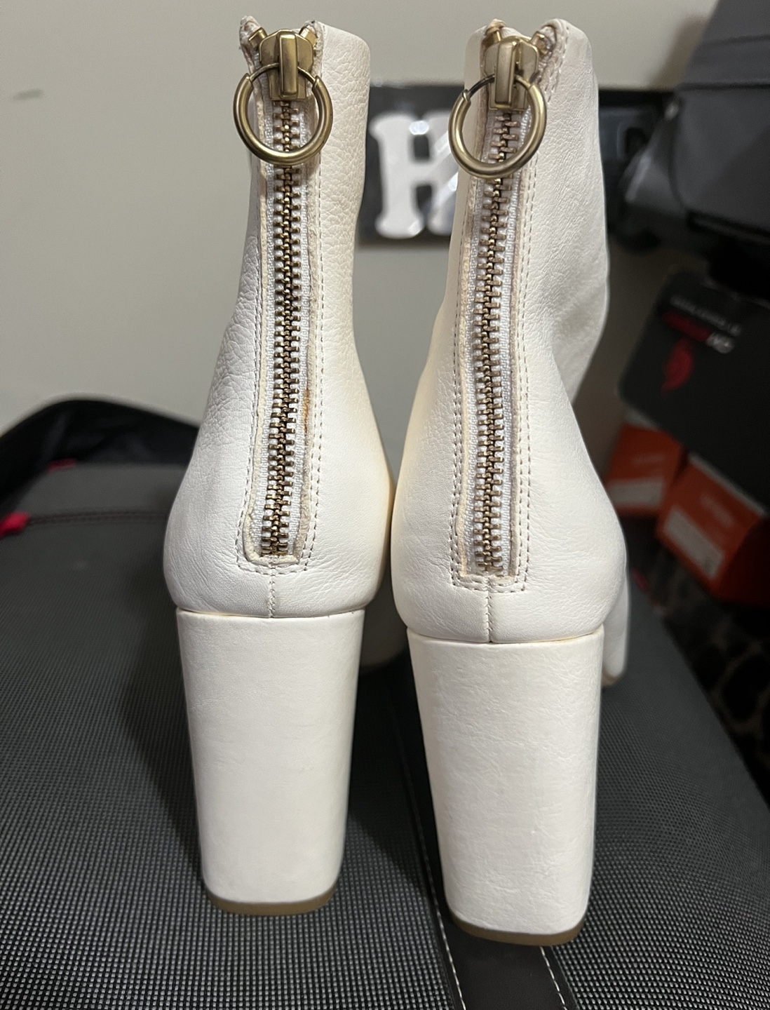 Brand New-Loeffler Randall White Leather Booties - Size 8.5 - photo 3