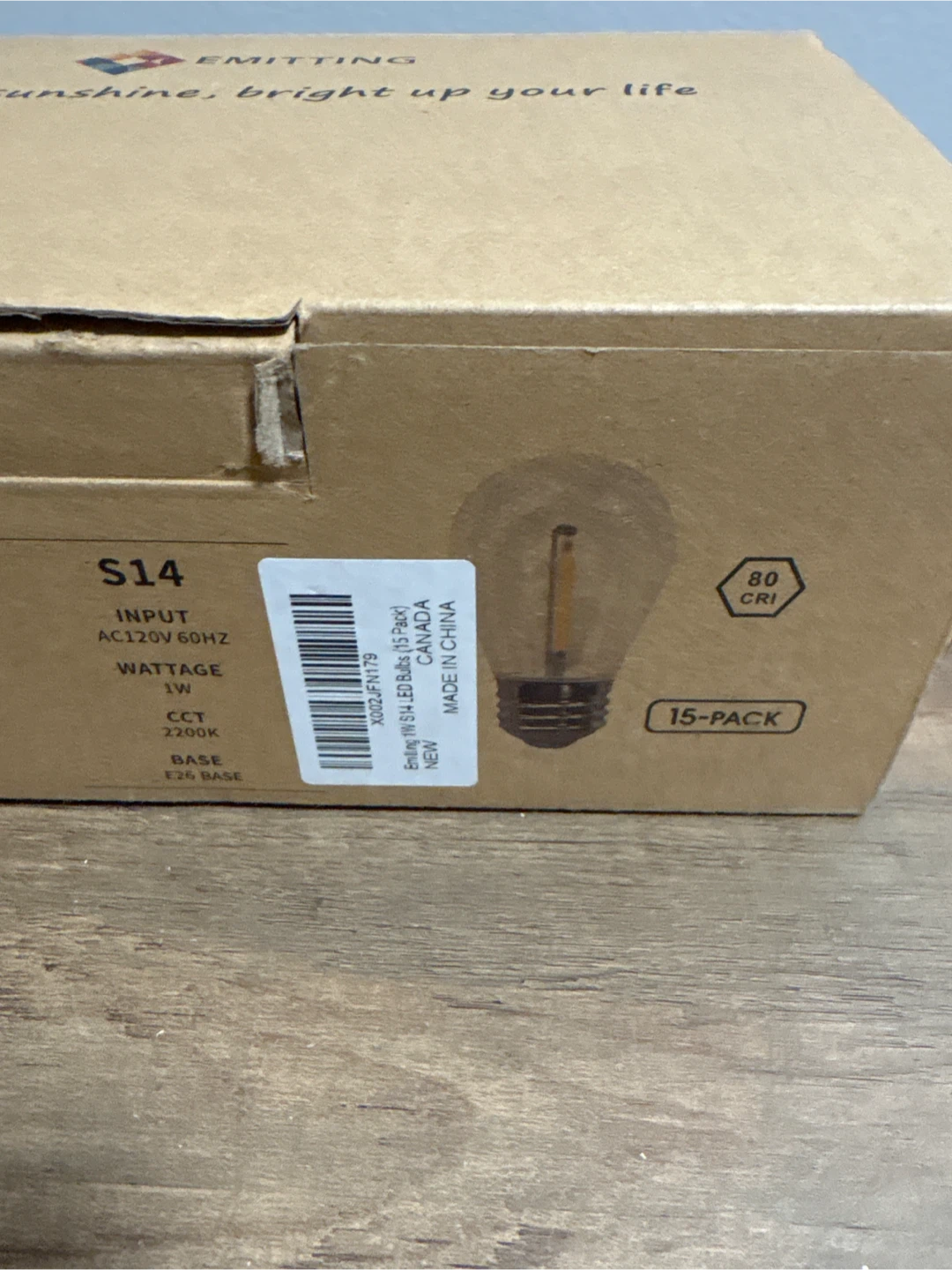 New Emitting LED Edison Bulb S14 - 15 Pack - New - photo 3