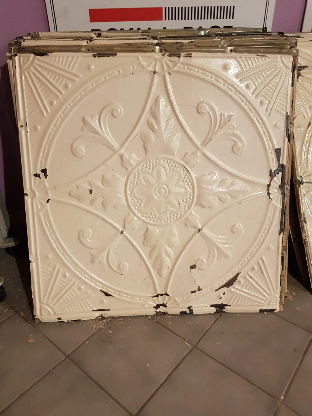 Antique Cream Metal Ceiling Tiles - photo 4