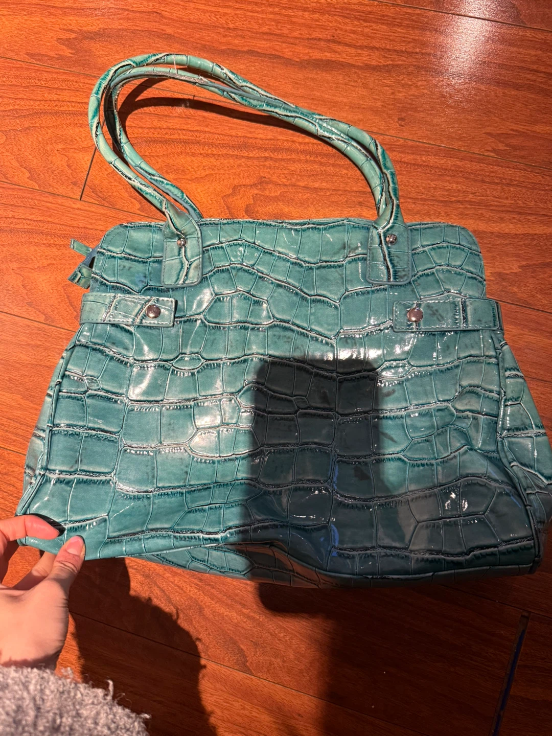 Rick's Teal Croc-Embossed Handbag - photo 2