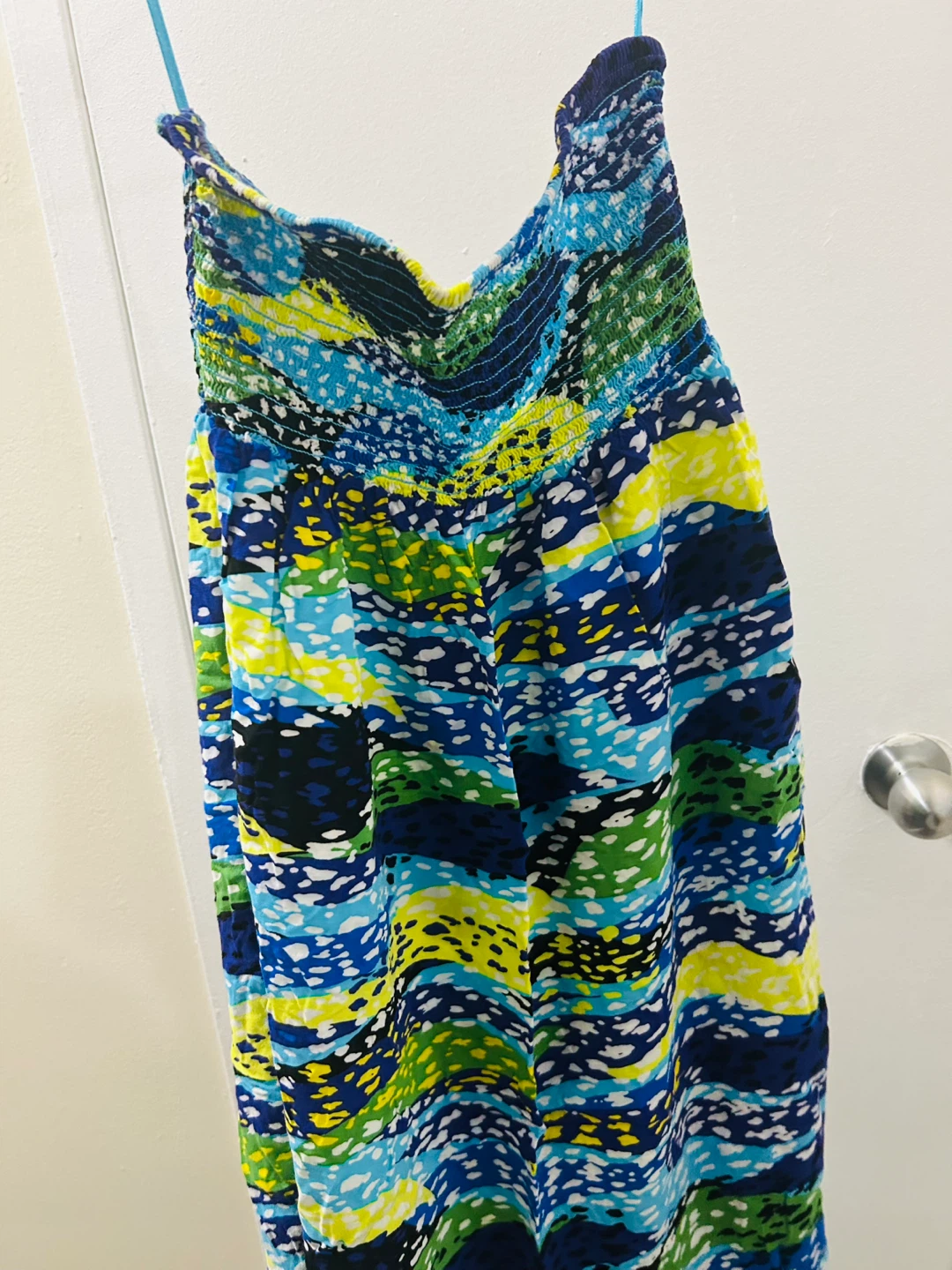 Strapless Sundress - Blue, Green, Yellow - photo 2