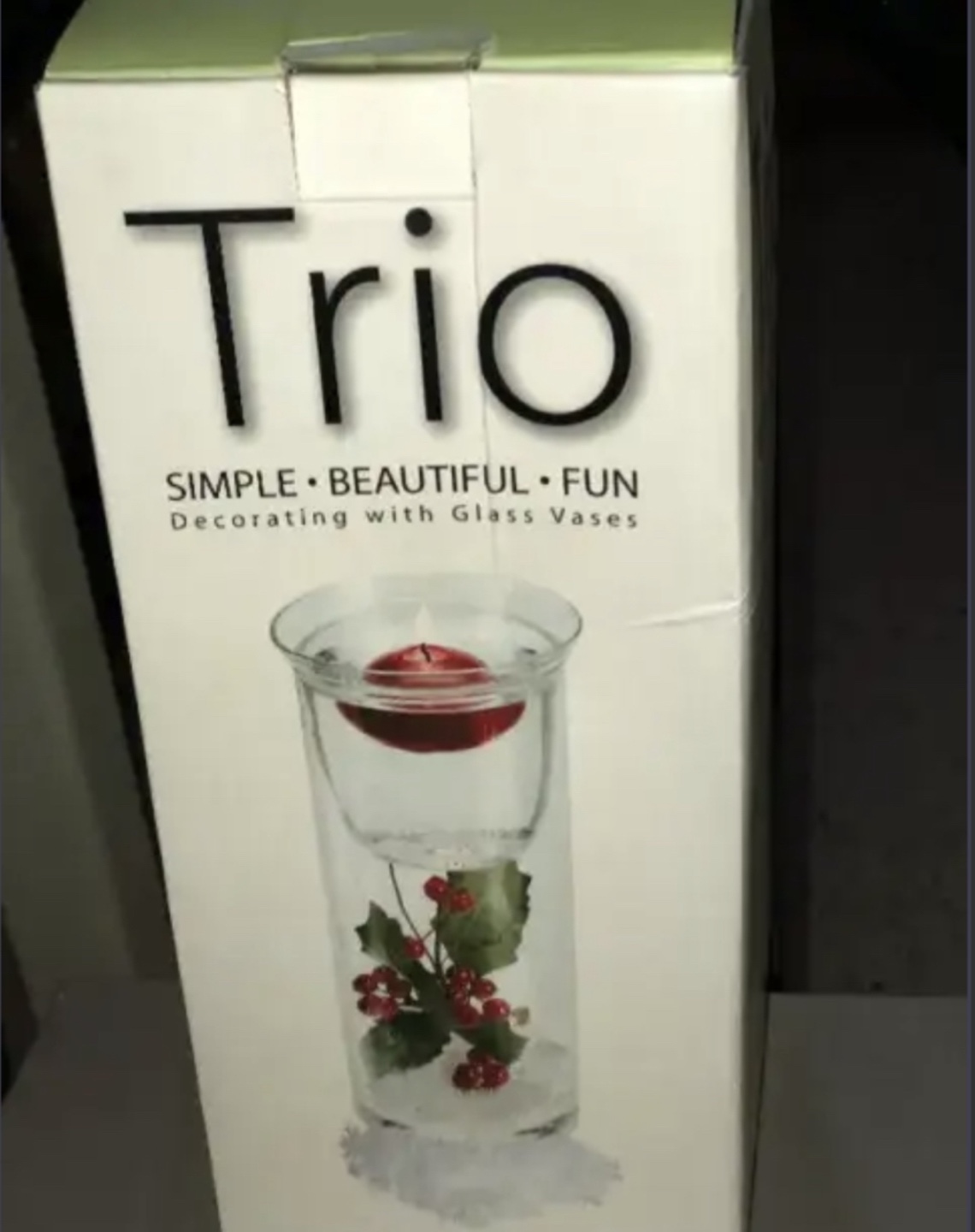 Trio Decorating Glass Vase - New in Box!