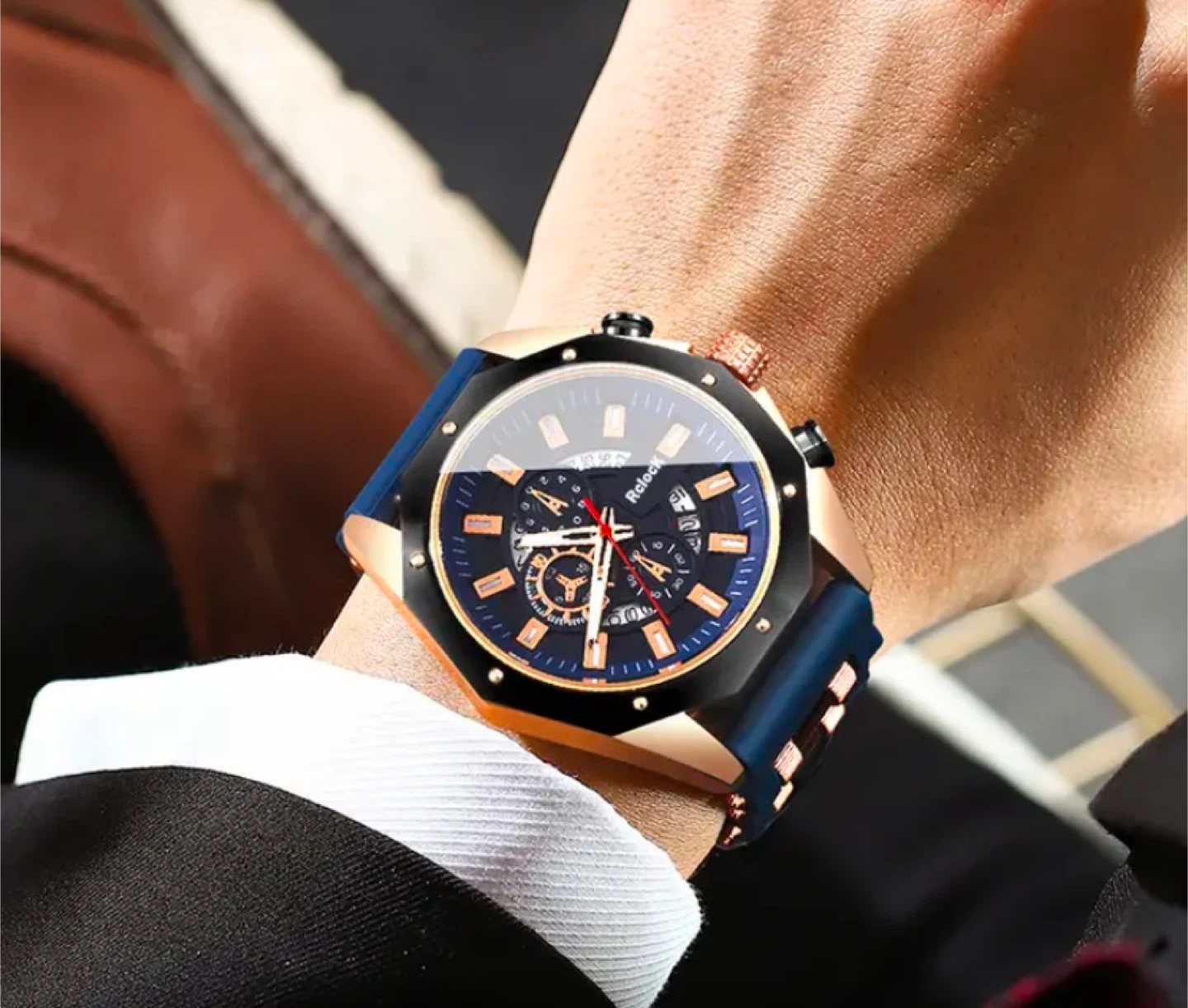 Rclock Blue & Gold Men's Watch - photo 4