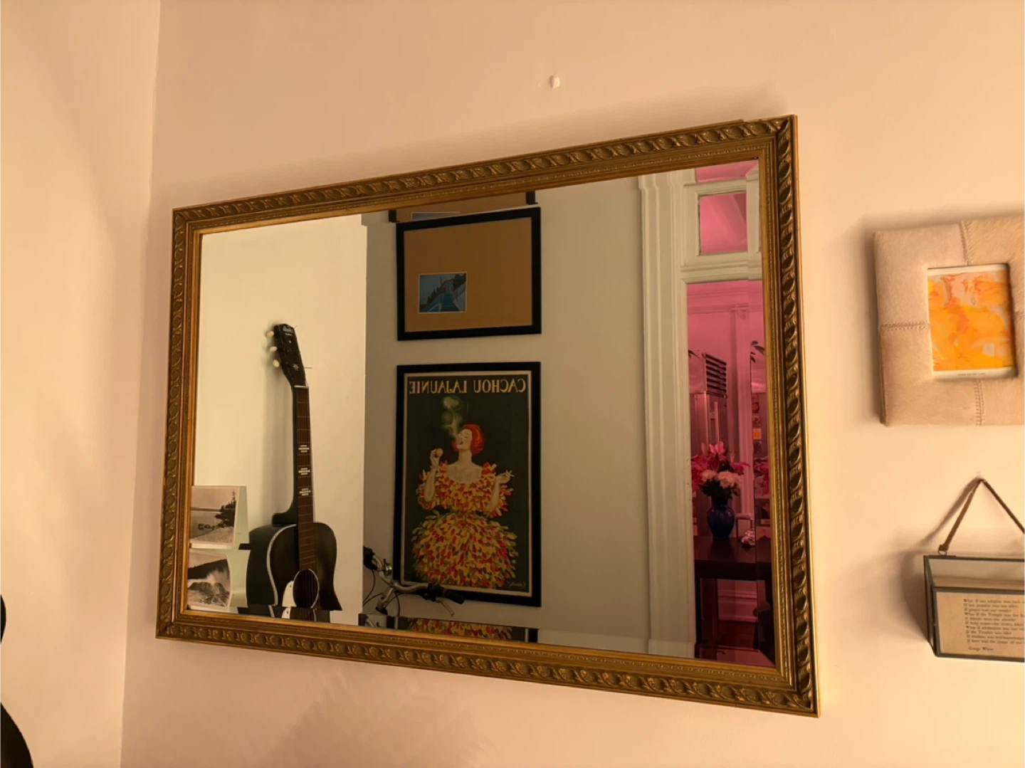 Antique Beveled Gilt Framed Mirror