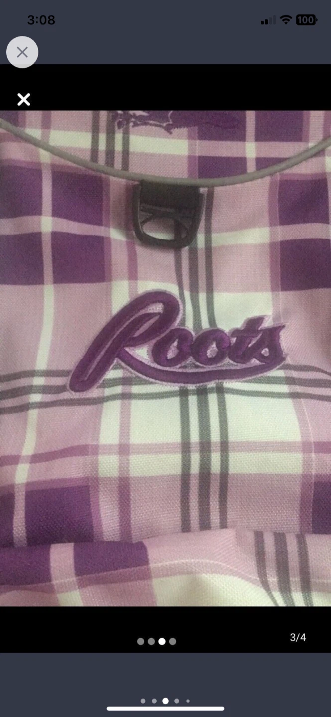 Roots Plaid Backpack - Purple & White - photo 3