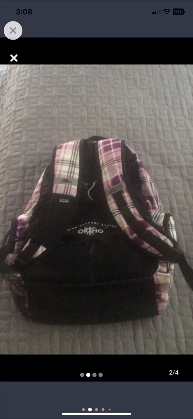 Roots Plaid Backpack - Purple & White - photo 2