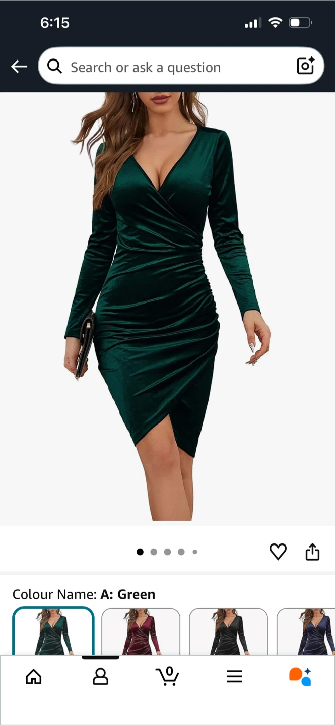 Velvet Wrap Dress - Teal/Green