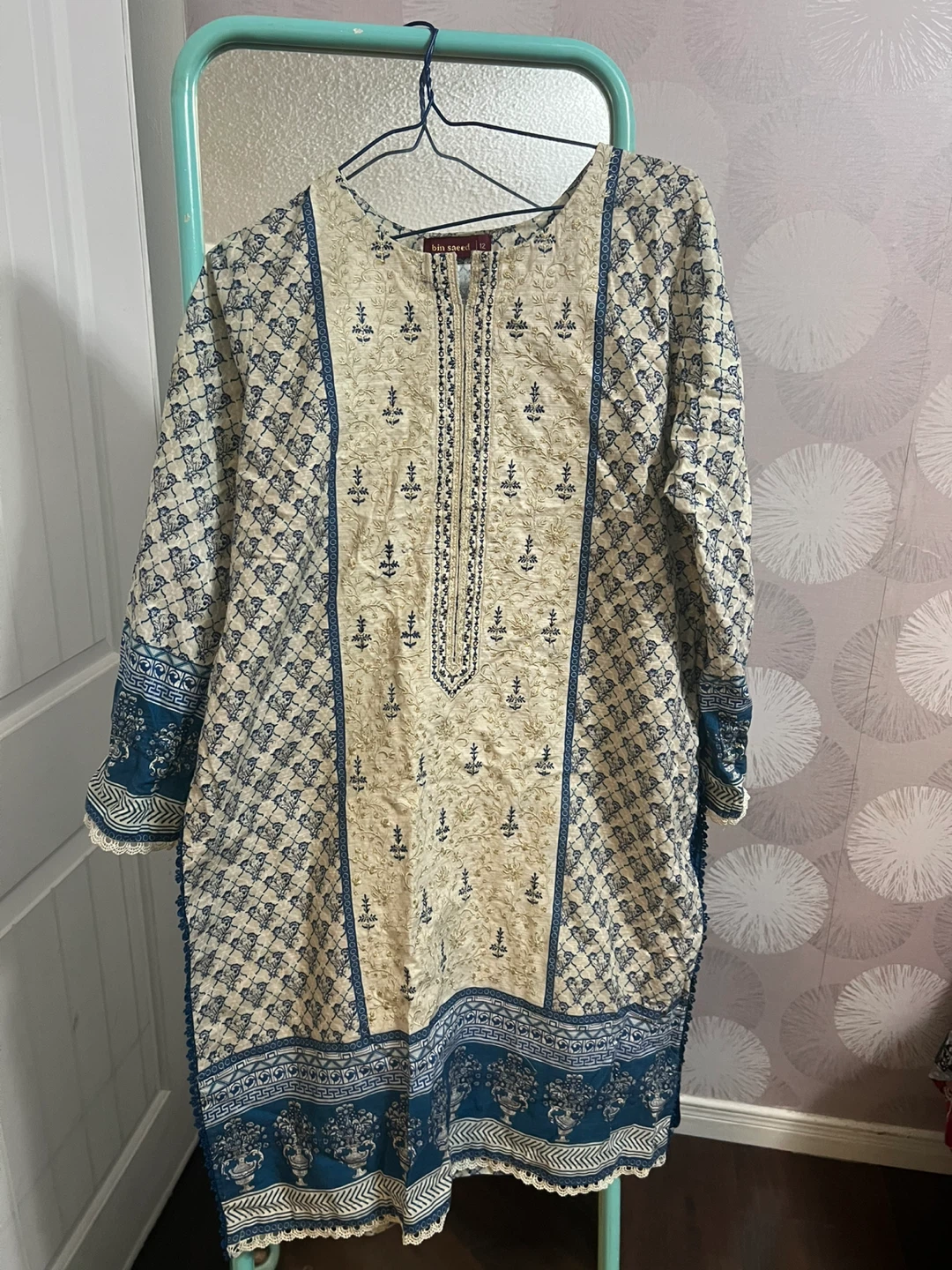 3 piece Bin Saeed Printed Kurti - Size 12 - photo 3