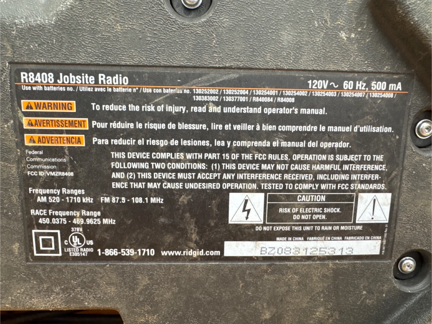 Ridgid R8408 Jobsite Radio - photo 4