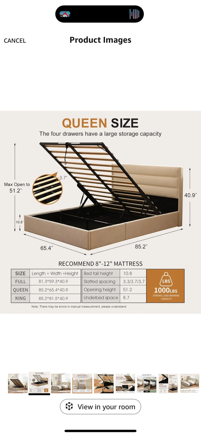 Queen Size Storage Bed Frame - photo 3
