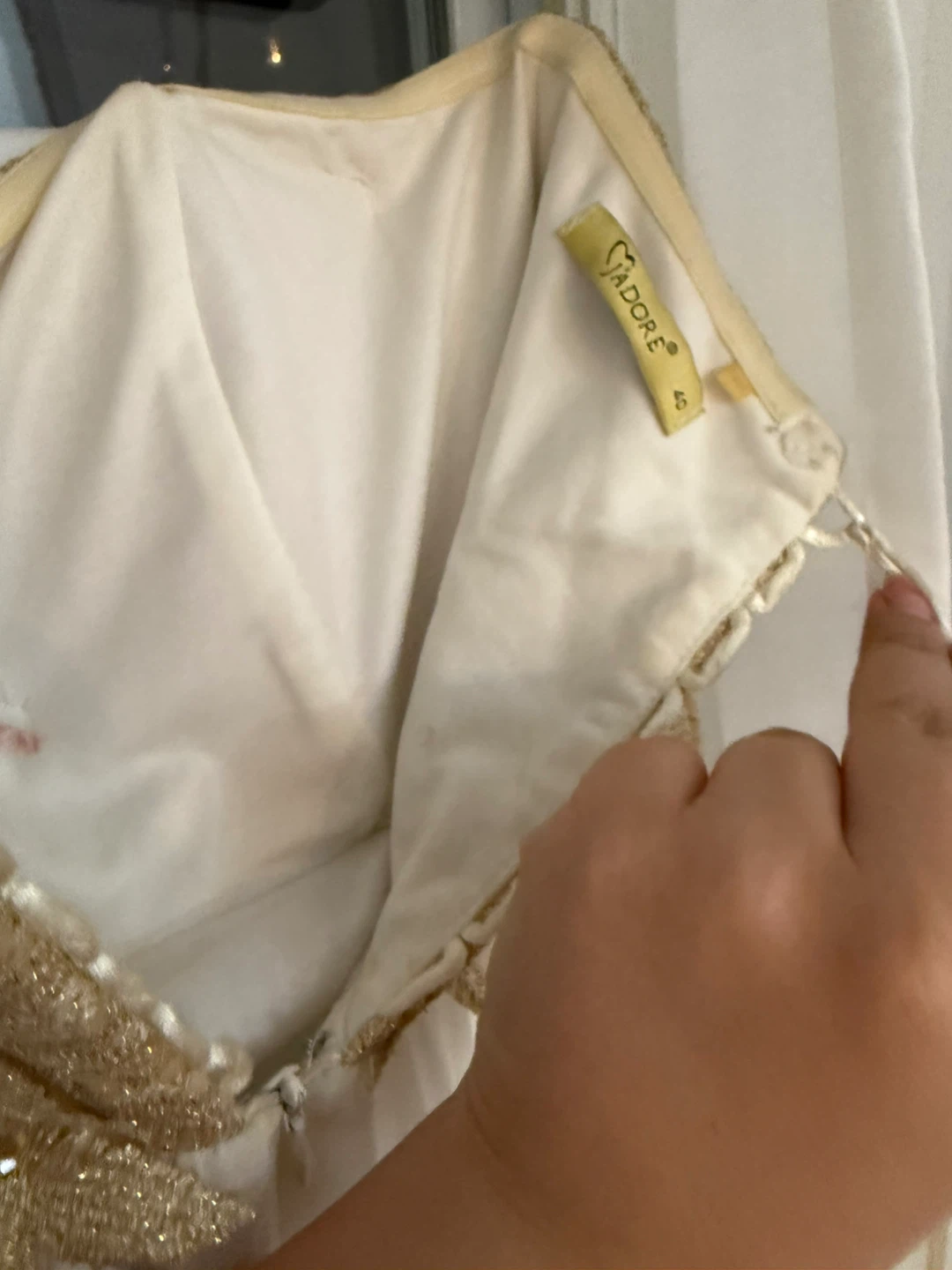 Adore Size 40 dress by Zanas Boutique white dress with gold - photo 5