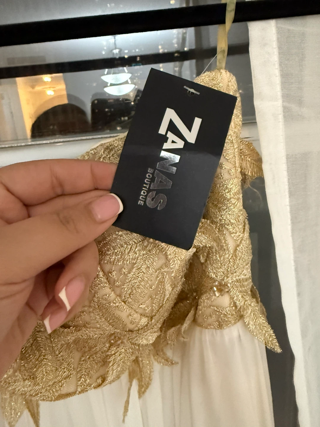 Adore Size 40 dress by Zanas Boutique white dress with gold - photo 3