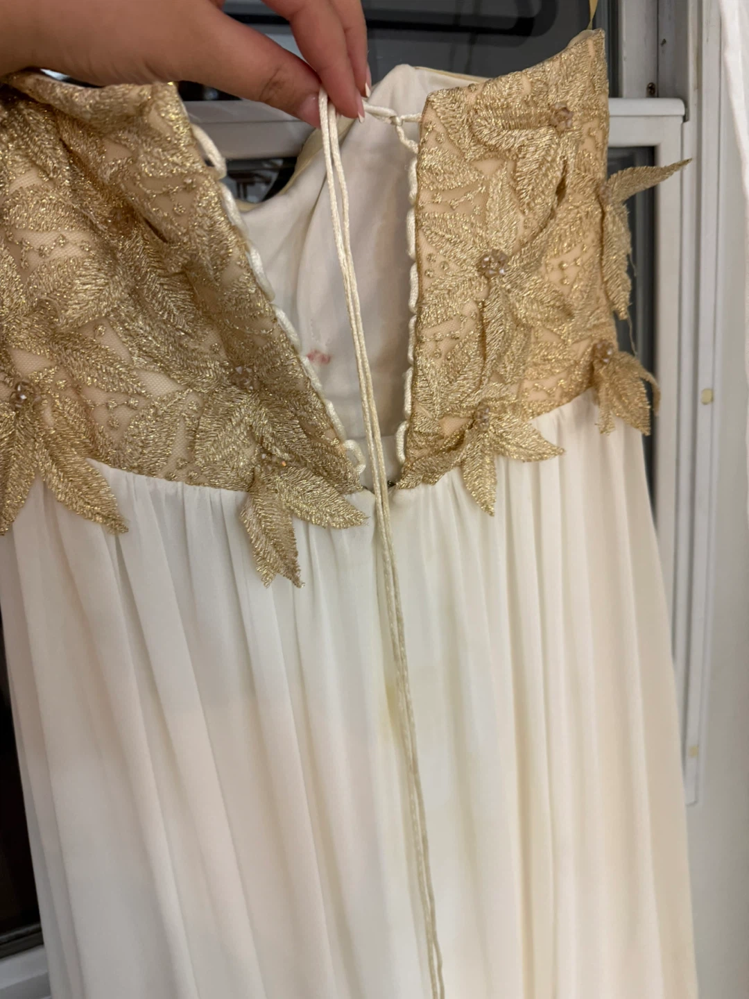 Adore Size 40 dress by Zanas Boutique white dress with gold - photo 4