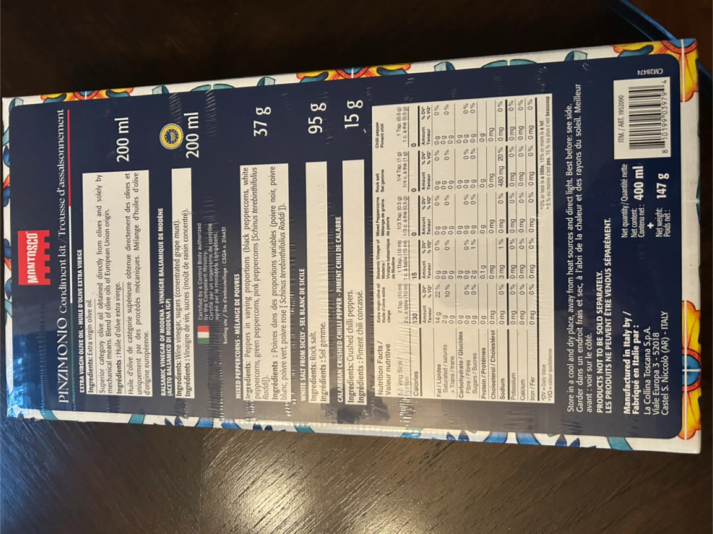 Italian Montosco Pinzimonio Condiment Kit - New - photo 4