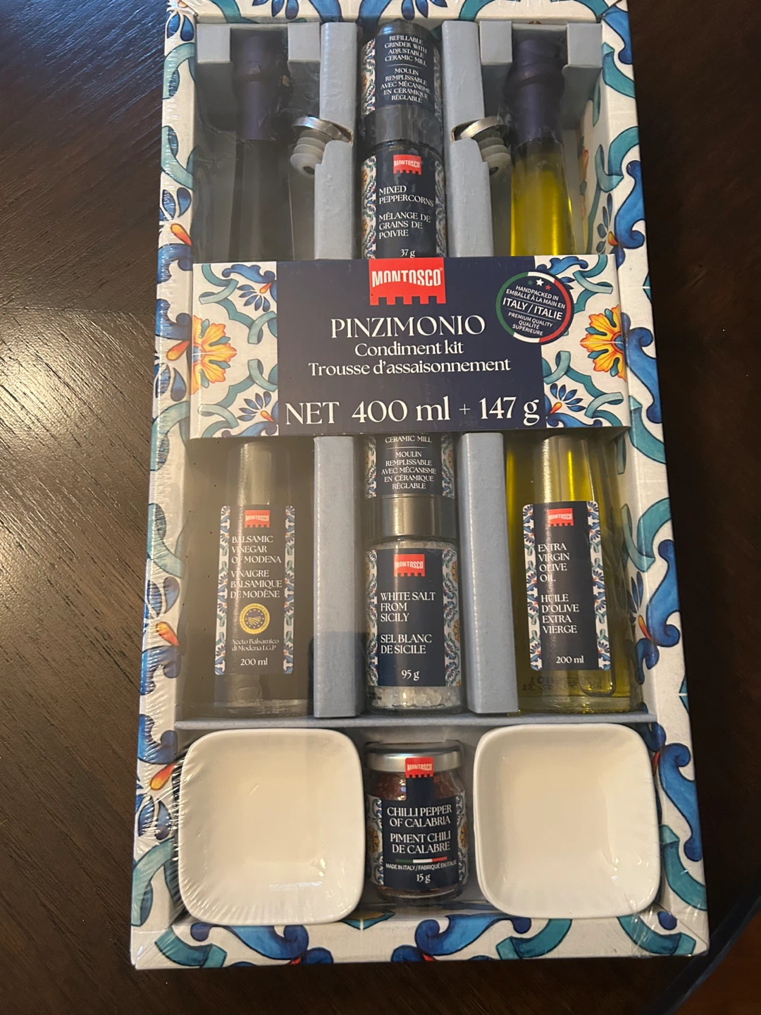 Italian Montosco Pinzimonio Condiment Kit - New