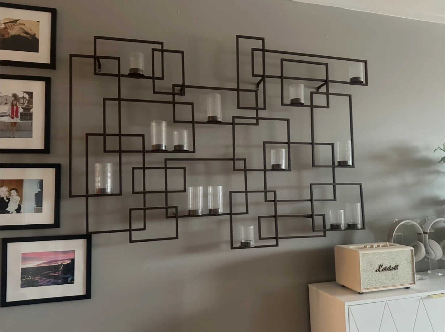 CRATE & BARREL Circuit Bronze Metal Wall Candle Sconce