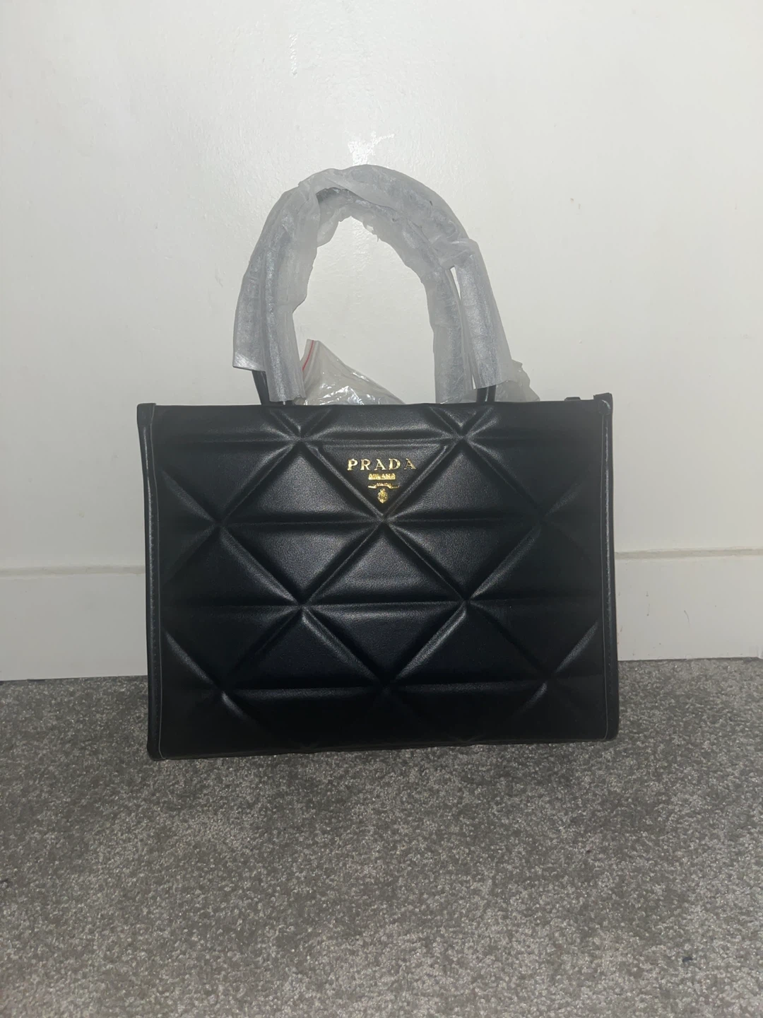 New Prada Black Leather Handbag