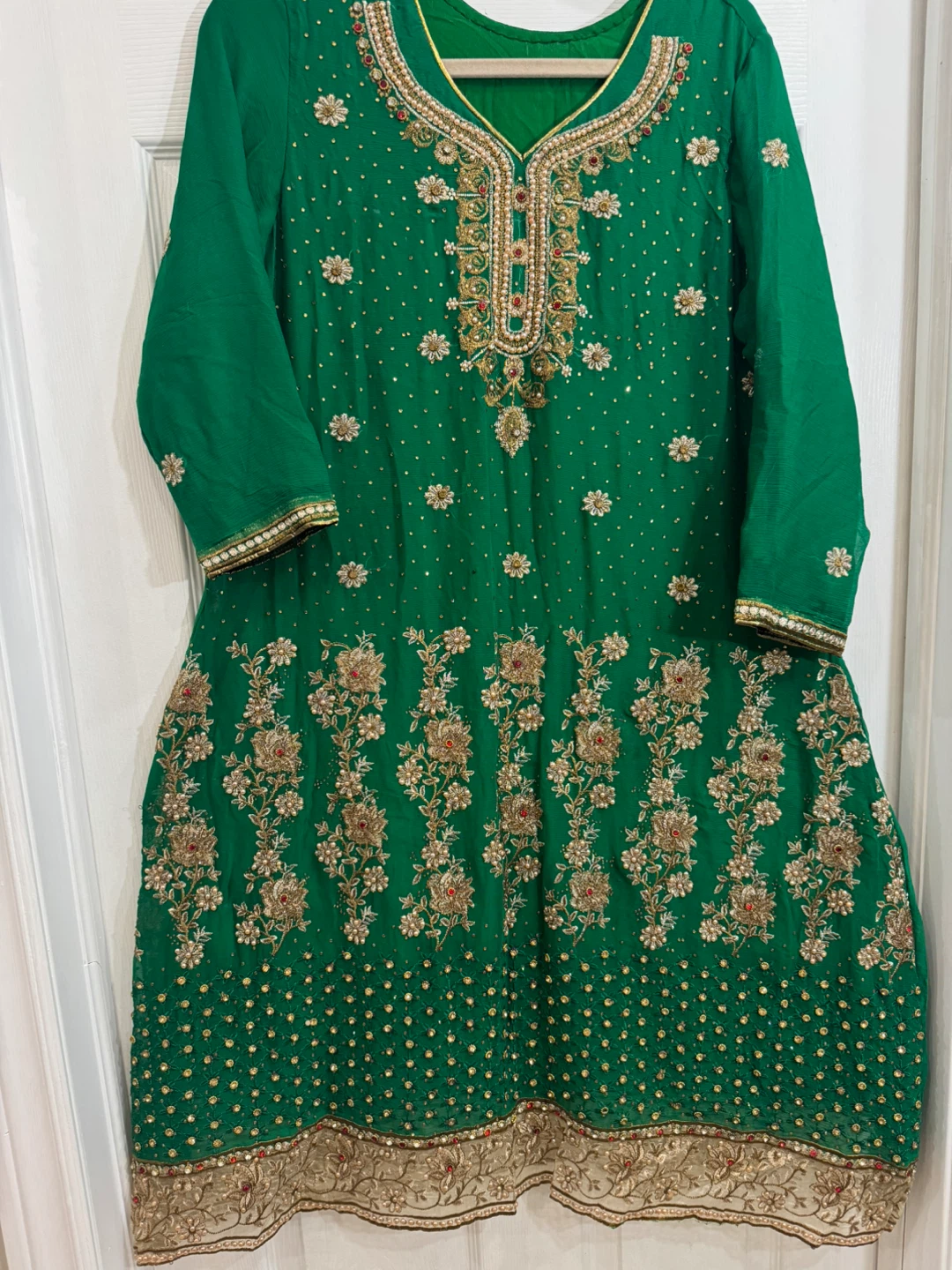 Green Embroidered Salwar Kameez Suit