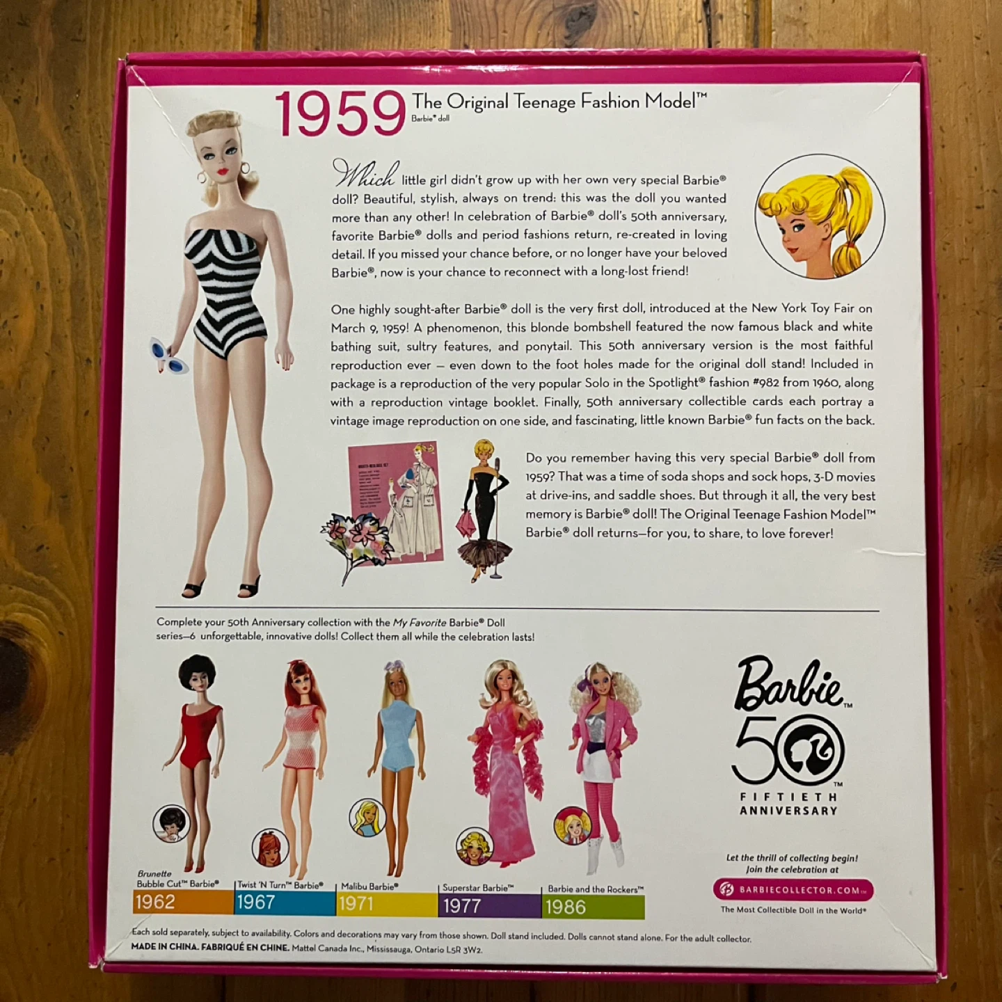Barbie 50th Anniversary Collector Edition Doll  (1959 Edition) - photo 3