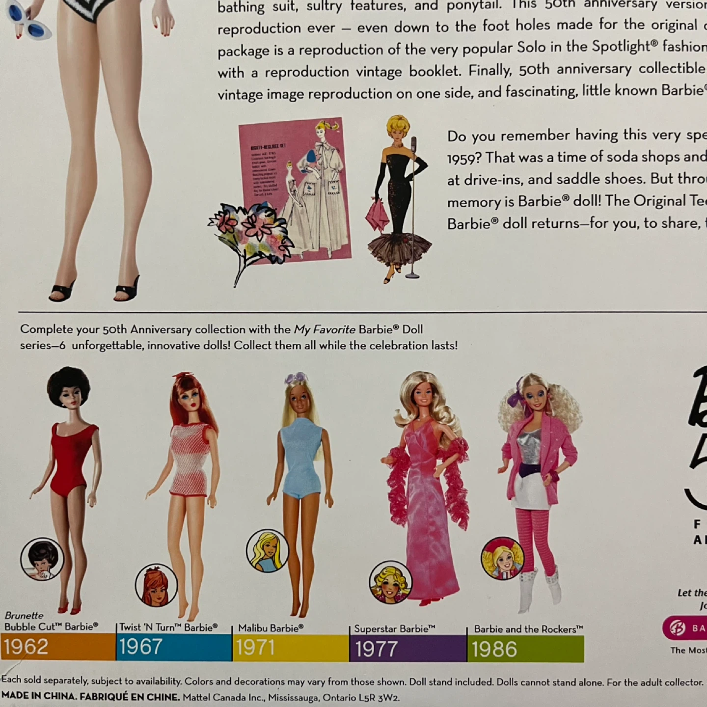 Barbie 50th Anniversary Collector Edition Doll  (1959 Edition) - photo 5