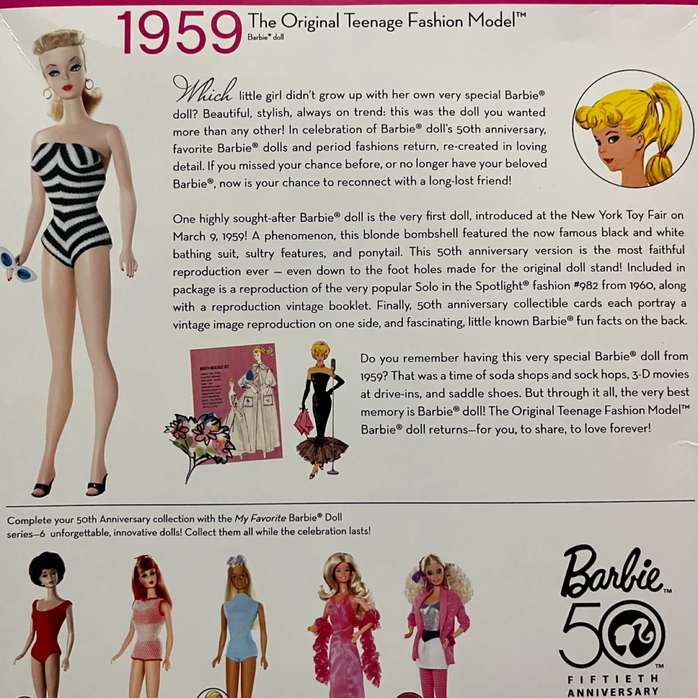 Barbie 50th Anniversary Collector Edition Doll  (1959 Edition) - photo 4