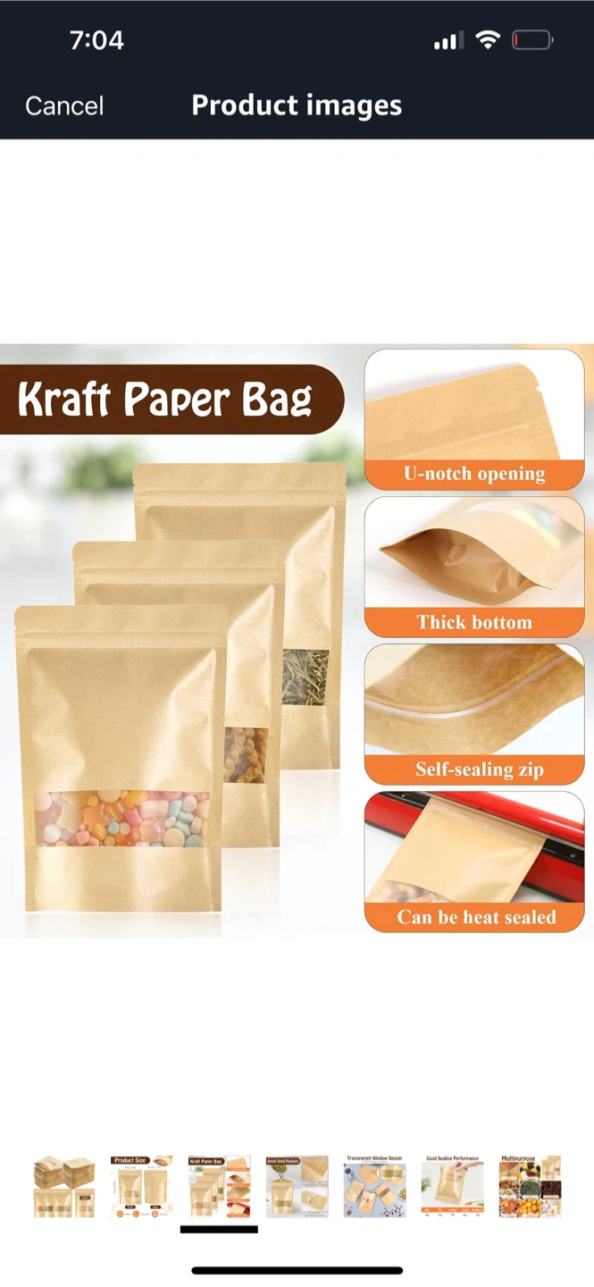 Akamino 200pcs Kraft Paper Bags - 3.54x5.51 in - photo 3