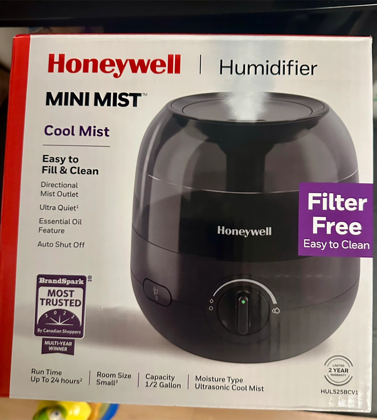 Honeywell Mini Mist Cool Mist Humidifier - Like New!