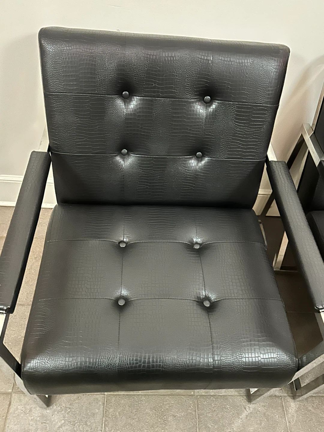 Black Faux Leather Accent Chairs