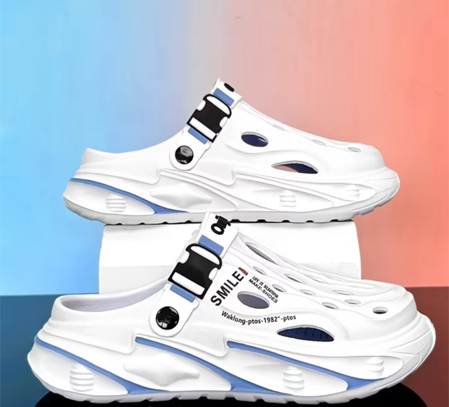 White 'Smile' Clogs