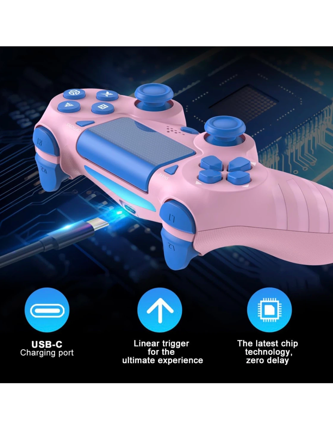 Pink & Blue Wireless Game Controller - photo 5