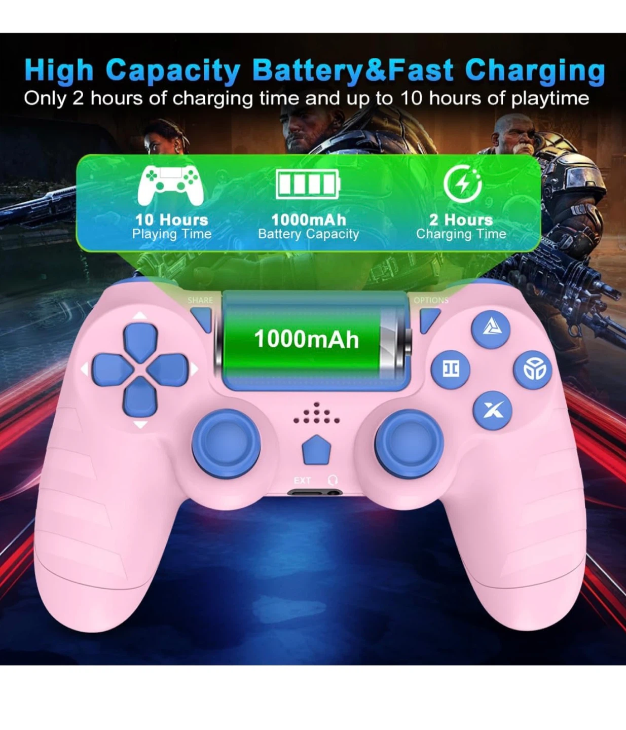 Pink & Blue Wireless Game Controller - photo 3