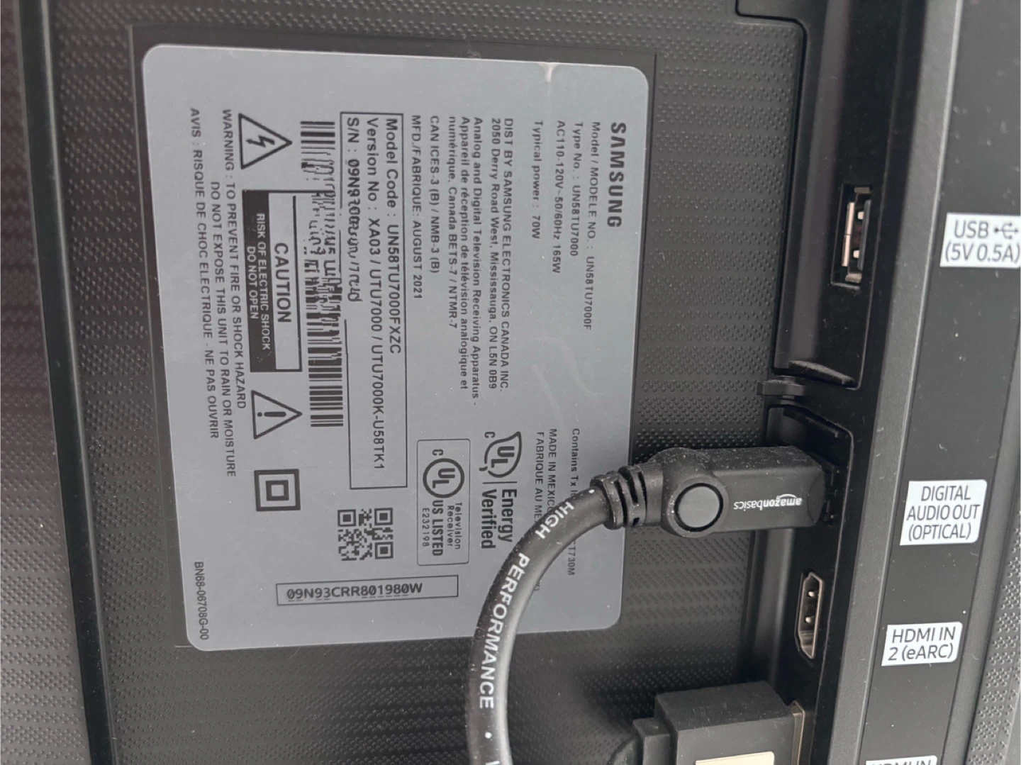 Samsung 58” Smart 4K UHD TU7000 - photo 3