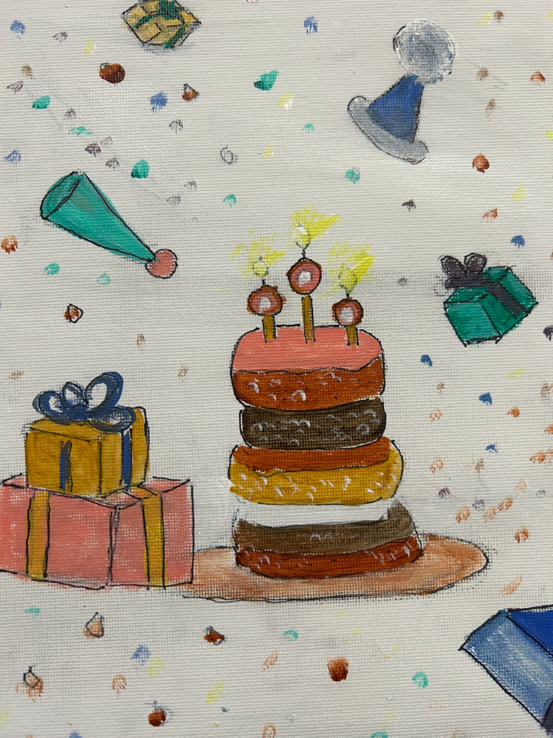 Birthday celebration acrylic painting!