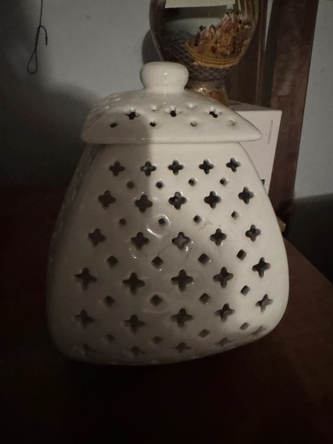White Ceramic Jar with Lid