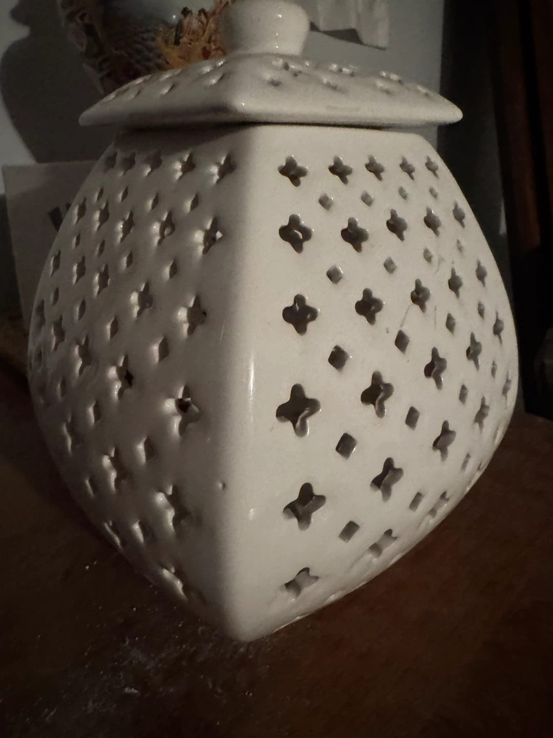 White Ceramic Jar with Lid - photo 2