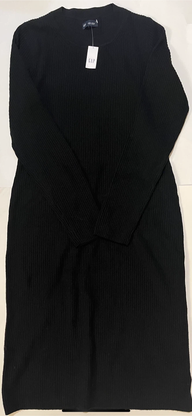 GAP Black Ribbed Knit Dress - Brand New!