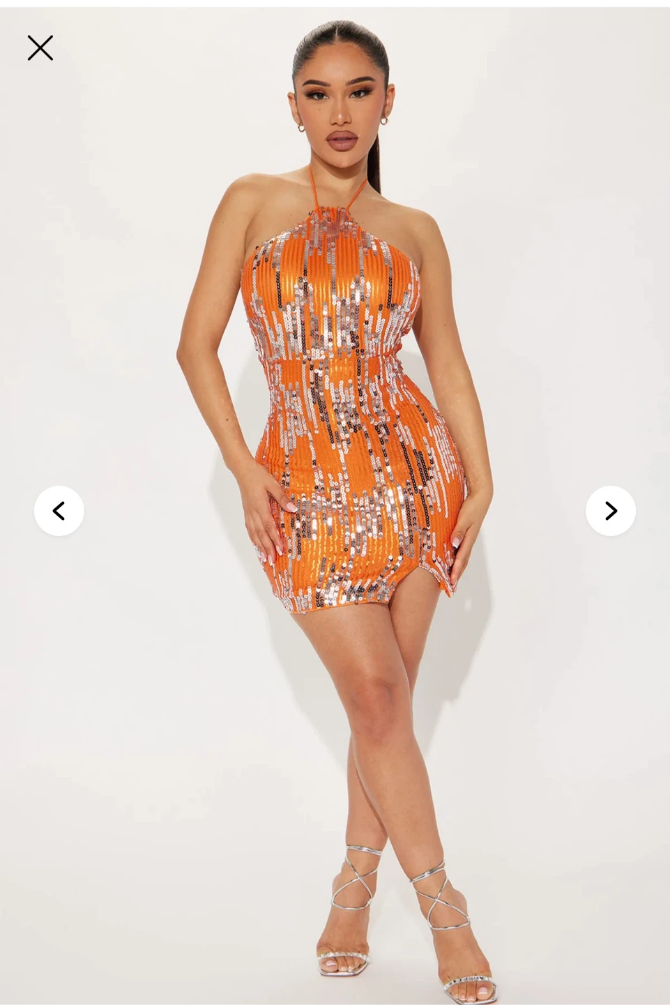 New Fashion Nova Orange Sequin Mini Dress