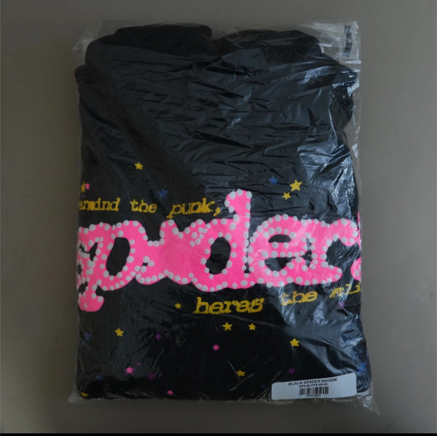 Authentic Sp5der Black Spacer Hoodie - New in Bag!