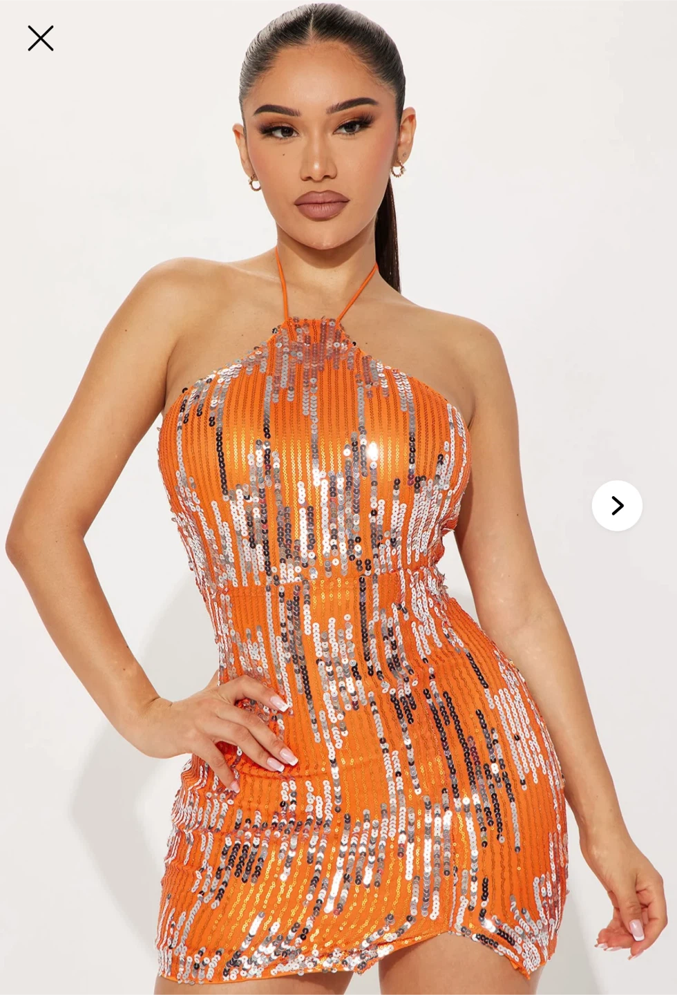 New Fashion Nova Orange Sequin Mini Dress - photo 3