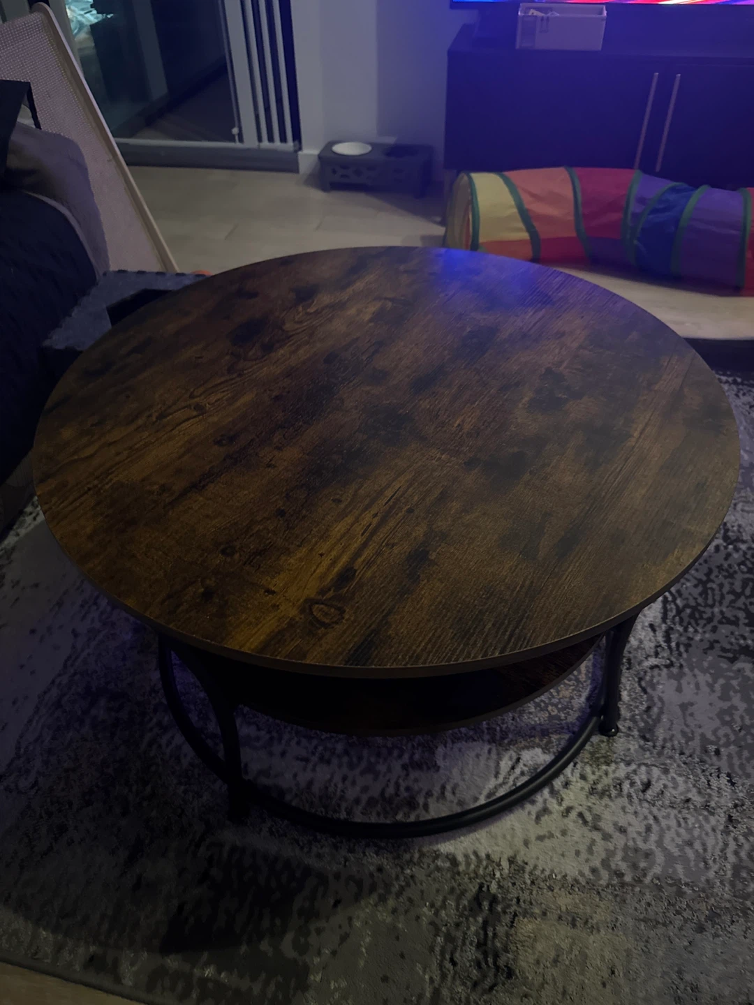 Round Coffee Table with Storage Shelf 🥕