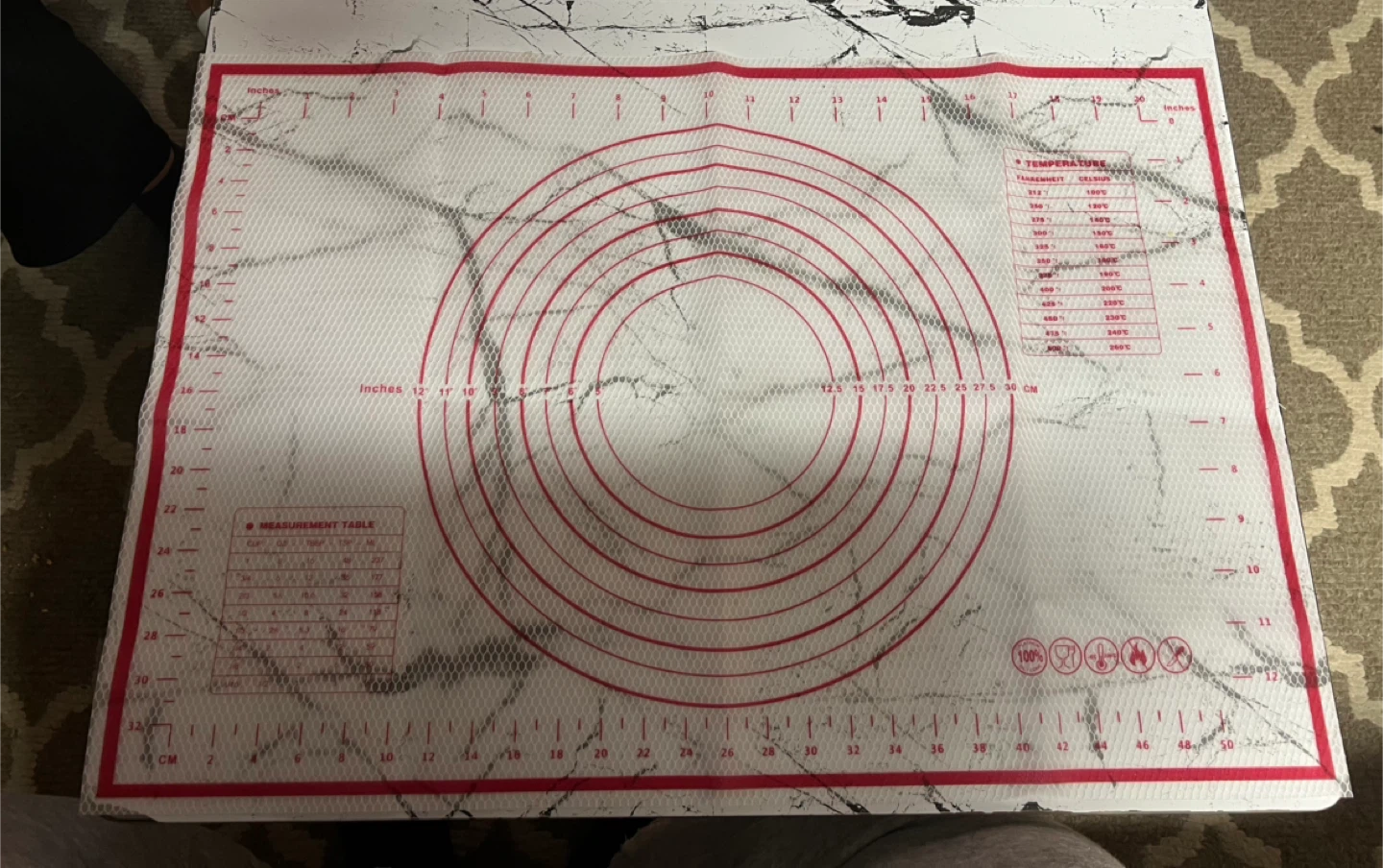 Silicone Baking Mat with Measurements