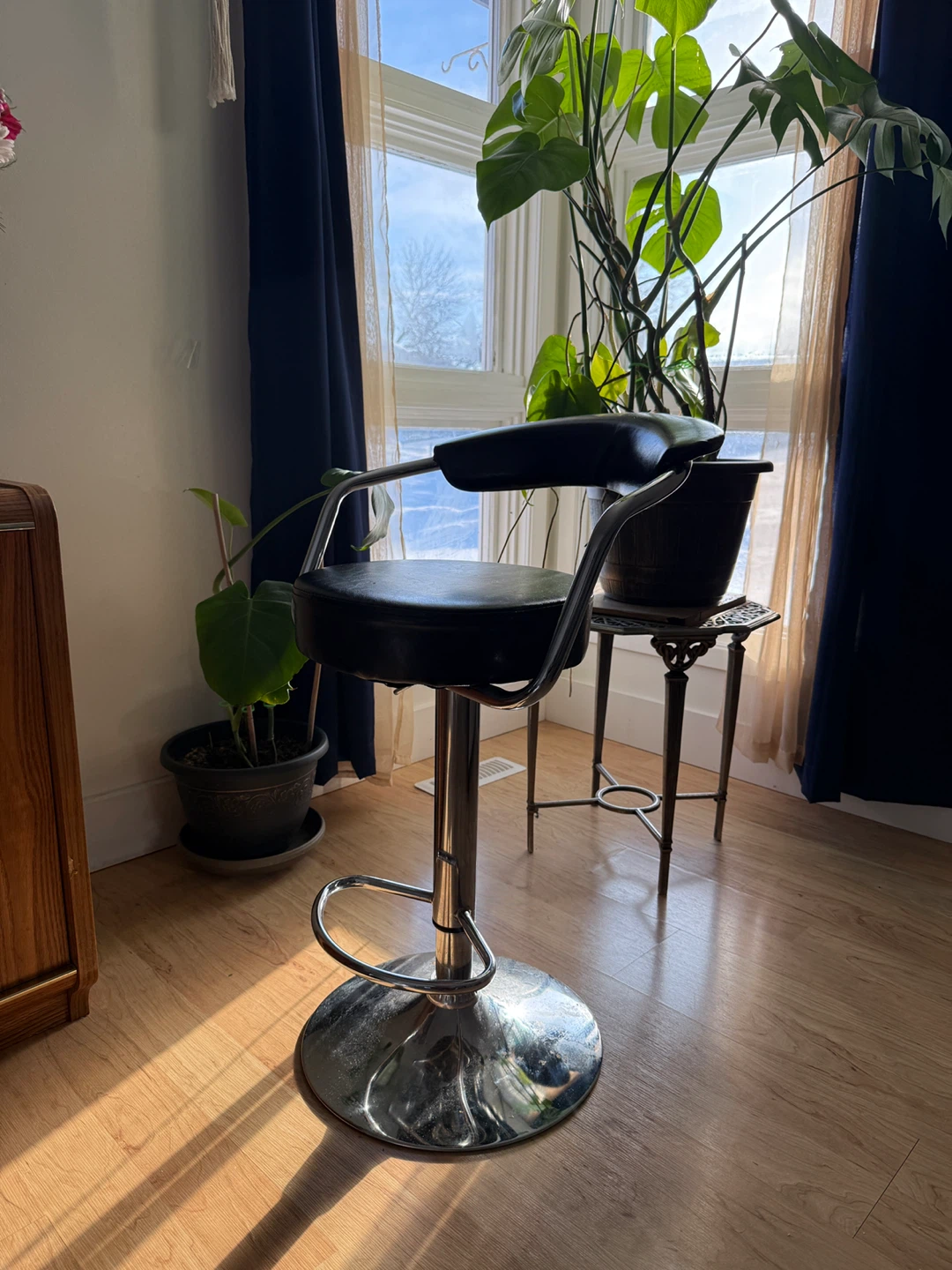 Black & Chrome Bar Stool